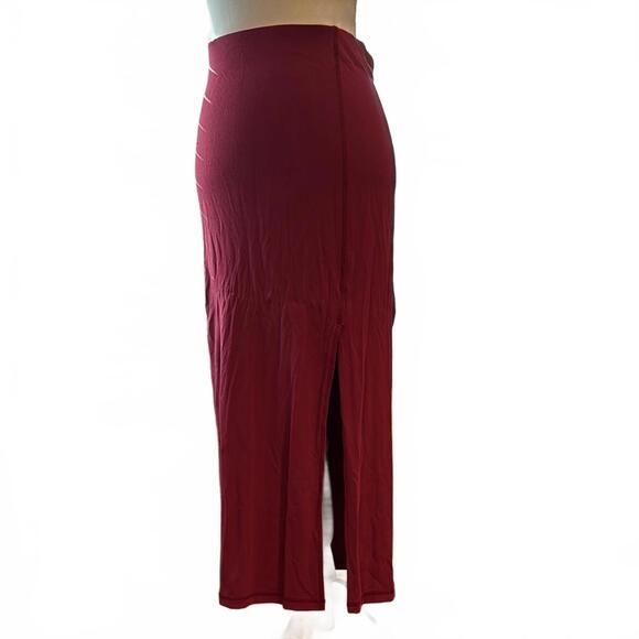 LOFT Women’s Burgundy Maxi Skirt with Split - Picture 1 of 5